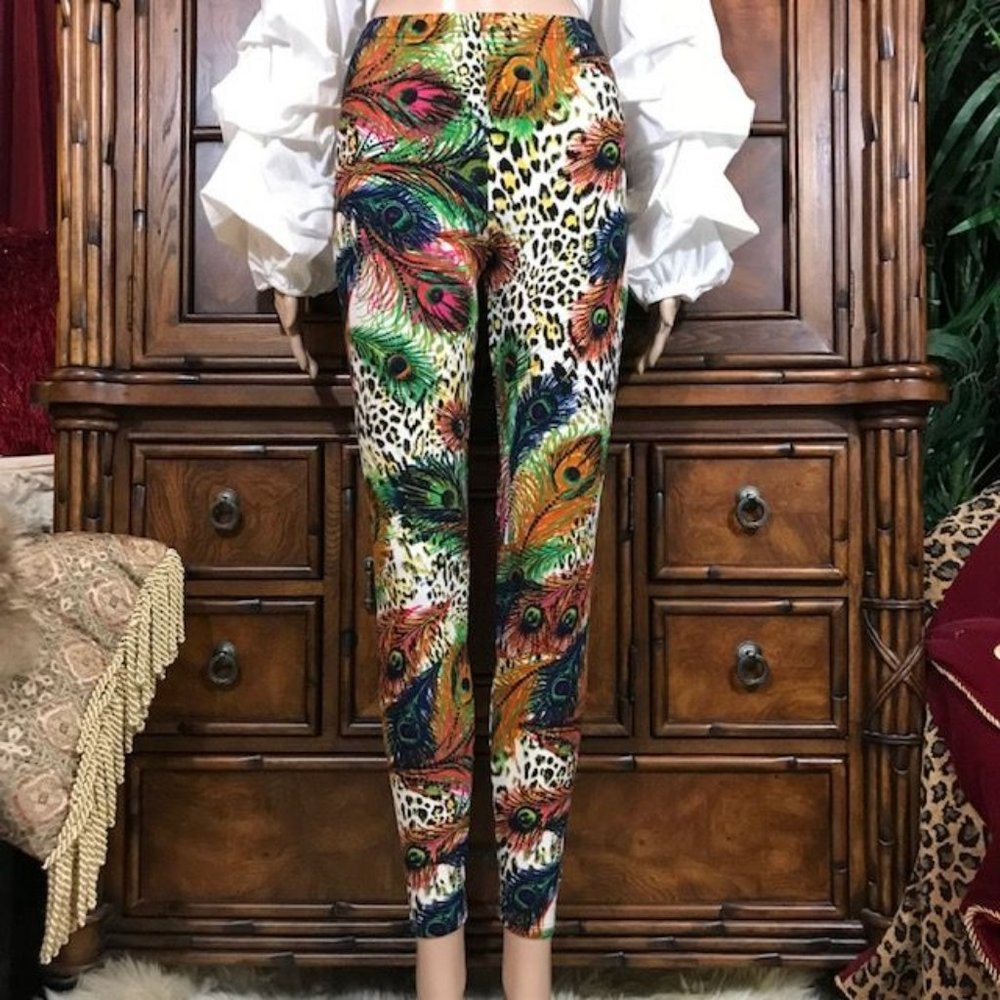 Conceited Premium High Waist Peacock Multi Legging